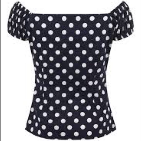 Collectif Dolores Polka Dot Top - Picture 3 of 3